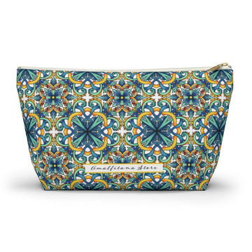 Amalfi Coast Ceramic Tiles Accessory Pouch w T-bottom - AMALFITANA STORE